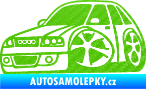 Samolepka Audi A4 karikatura levá 3D karbon zelený kawasaki