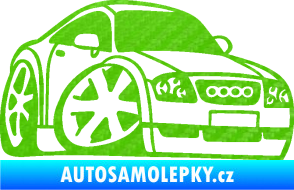 Samolepka Audi TT karikatura pravá 3D karbon zelený kawasaki