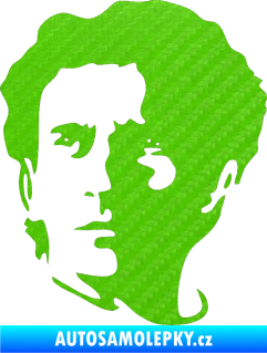 Samolepka Silueta Ayrton Senna levá 3D karbon zelený kawasaki