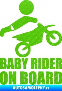 Samolepka Baby rider on board pravá 3D karbon zelený kawasaki