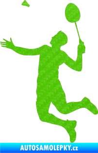 Samolepka Badminton 001 levá 3D karbon zelený kawasaki