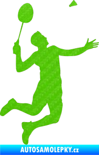 Samolepka Badminton 001 pravá 3D karbon zelený kawasaki