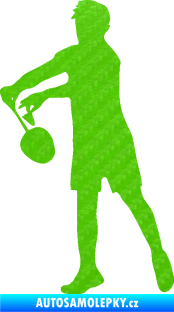 Samolepka Badminton 002 levá 3D karbon zelený kawasaki
