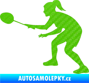 Samolepka Badminton 003 levá 3D karbon zelený kawasaki