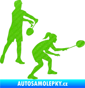 Samolepka Badminton team pravá 3D karbon zelený kawasaki