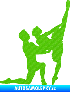 Samolepka Balet 002 pravá taneční pár 3D karbon zelený kawasaki