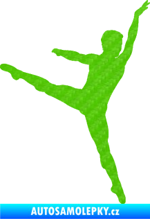 Samolepka Balet tanečník 001 pravá 3D karbon zelený kawasaki