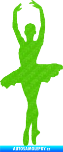 Samolepka Baletka 002 levá 3D karbon zelený kawasaki