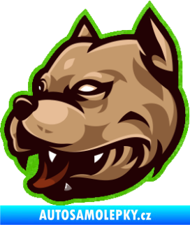 Samolepka Barevný pes 002 levá s konturou 3D karbon zelený kawasaki