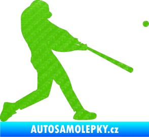 Samolepka Baseball 001 pravá 3D karbon zelený kawasaki