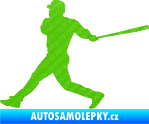 Samolepka Baseball 002 levá 3D karbon zelený kawasaki