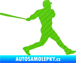 Samolepka Baseball 002 pravá 3D karbon zelený kawasaki