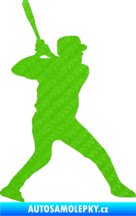 Samolepka Baseball 003 pravá 3D karbon zelený kawasaki