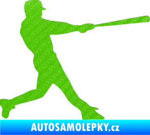 Samolepka Baseball 004 pravá 3D karbon zelený kawasaki