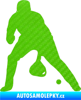 Samolepka Baseball 006 levá 3D karbon zelený kawasaki