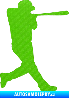Samolepka Baseball 009 pravá 3D karbon zelený kawasaki