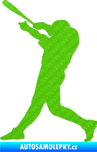 Samolepka Baseball 011 levá 3D karbon zelený kawasaki