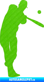 Samolepka Baseball 012 pravá 3D karbon zelený kawasaki