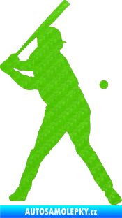 Samolepka Baseball 013 pravá 3D karbon zelený kawasaki