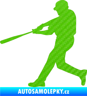 Samolepka Baseball 014 levá 3D karbon zelený kawasaki