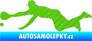 Samolepka Baseball 015 levá 3D karbon zelený kawasaki
