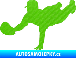 Samolepka Baseball 016 levá 3D karbon zelený kawasaki