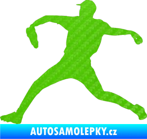 Samolepka Baseball 019 levá 3D karbon zelený kawasaki