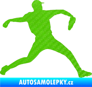 Samolepka Baseball 019 pravá 3D karbon zelený kawasaki