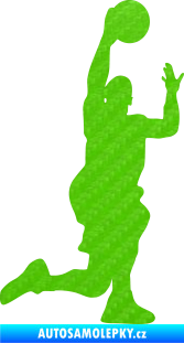 Samolepka Basketbal 005 pravá 3D karbon zelený kawasaki