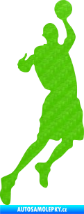 Samolepka Basketbal 008 pravá 3D karbon zelený kawasaki