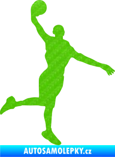 Samolepka Basketbal 012 pravá 3D karbon zelený kawasaki