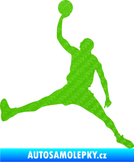 Samolepka Basketbal 016 levá 3D karbon zelený kawasaki