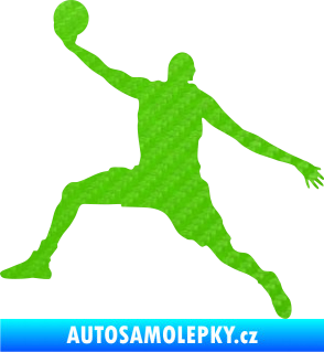 Samolepka Basketbal 002 levá 3D karbon zelený kawasaki