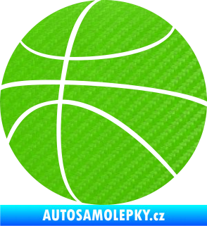Samolepka Basketbalový míč 001 3D karbon zelený kawasaki