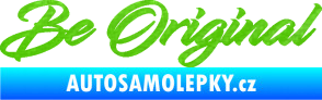 Samolepka Be Original nápis 3D karbon zelený kawasaki