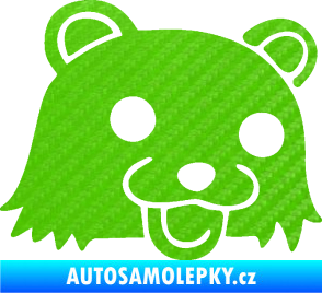 Samolepka Bear pravá 3D karbon zelený kawasaki