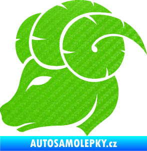 Samolepka Beran zvěrokruh 002 levá 3D karbon zelený kawasaki