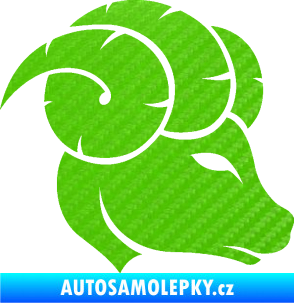 Samolepka Beran zvěrokruh 002 pravá 3D karbon zelený kawasaki