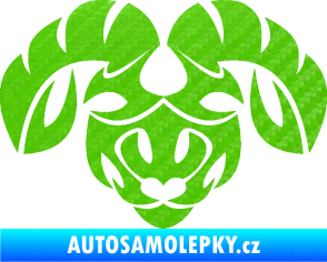 Samolepka Beran zvěrokruh 003  3D karbon zelený kawasaki