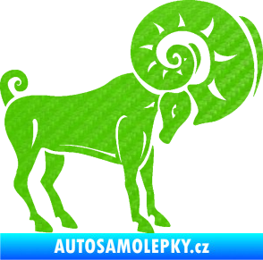 Samolepka Beran zvěrokruh 005 pravá 3D karbon zelený kawasaki
