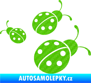 Samolepka Berušky 001 pravá 3D karbon zelený kawasaki