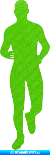 Samolepka Běžec 002 levá 3D karbon zelený kawasaki