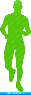Samolepka Běžec 002 pravá 3D karbon zelený kawasaki