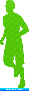 Samolepka Běžec 006 levá 3D karbon zelený kawasaki