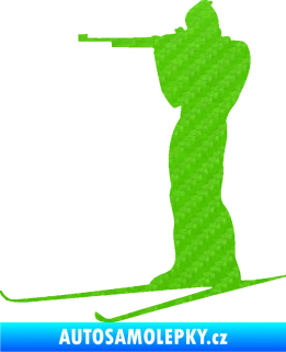 Samolepka Biatlon 001 levá 3D karbon zelený kawasaki
