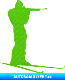 Samolepka Biatlon 001 pravá 3D karbon zelený kawasaki