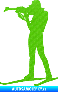 Samolepka Biatlon 003 levá 3D karbon zelený kawasaki