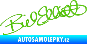 Samolepka Podpis Bill Elliott  3D karbon zelený kawasaki