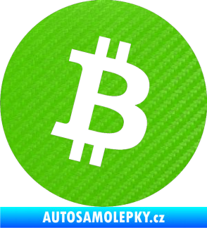 Samolepka Bitcoin 001 3D karbon zelený kawasaki
