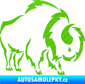 Samolepka Bizon 001 pravá 3D karbon zelený kawasaki